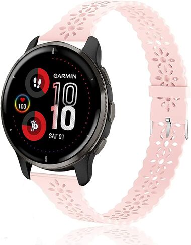 متوافق مع Venu 2 Plus Bands، أشرطة بديلة جديدة من الدانتيل السيليكون للنساء والرجال رفيعة ونحيفة ومجوفة للخارج متوافقة مع الساعة الذكية Garmin Venu Sq/Venu 2 Plus in Saudi Arabia