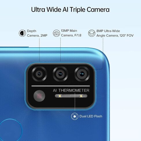 UMIDIGI A9 Cell Phone, 64GB Fully Unlocked Smartphone, 5150mAh Battery Android Phone with 6.53" HD+ Full Screen and 13MP AI Triple Camera. in Saudi Arabia