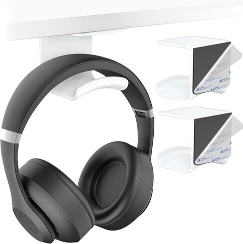 HomeMount Under Desk Headphone Hanger, Adhesive Hook, Black 1 Pack in Kuwait