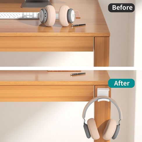 HomeMount Under Desk Headphone Hanger, Adhesive Hook, Black 1 Pack in Kuwait