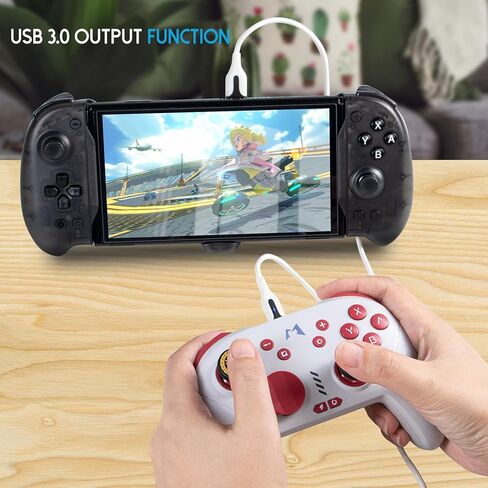 وحدة تحكم التبديل ECHZOVE للتبديل/OLED، استبدال وحدة تحكم Joypad من قطعة واحدة لوحدة تحكم Switch Pro وقاعدة التبديل، وحدات تحكم التبديل مع اهتزاز محرك مزدوج، تلفزيون HDMI، منفذ USB 3.0 in Kuwait