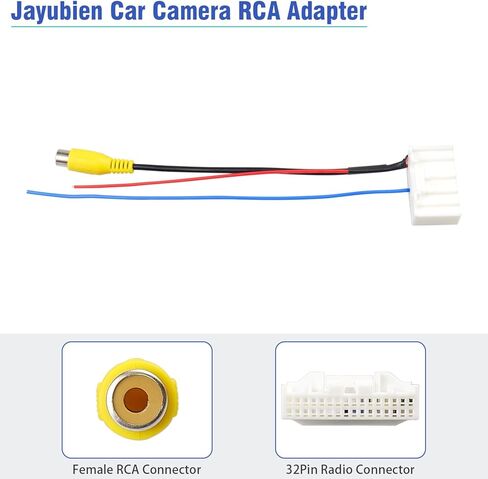 محول كاميرا احتياطية للراديو RCA متوافق مع نيسان X-Trail Altima Sylphy Sunny Qashqai Tiida، 32Pin Female Connector Factory Car Stereo Camera RCA Wiring Harness for Nissan in Kuwait