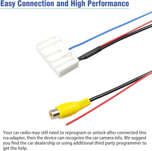 محول كاميرا احتياطية للراديو RCA متوافق مع نيسان X-Trail Altima Sylphy Sunny Qashqai Tiida، 32Pin Female Connector Factory Car Stereo Camera RCA Wiring Harness for Nissan in Kuwait