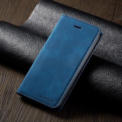 QLTYPRI Case for iPhone 13, Premium PU Leather Cover TPU Bumper with Card Holder Kickstand Hidden Magnetic Adsorption Shockproof Flip Wallet Case for iPhone 13(6.1 inch) - Black in Saudi Arabia