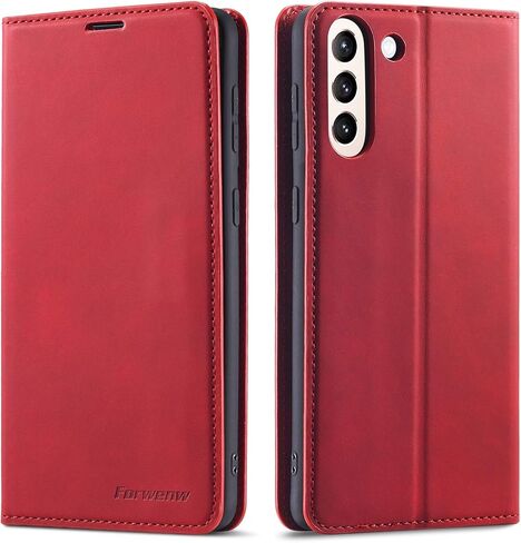 حافظة QLTYPRI لهاتف Samsung Galaxy S22، غطاء جلد PU ممتاز ممتص للصدمات من مادة TPU مع حامل للبطاقات ومسند مغناطيسي مخفي ممتص للصدمات لهاتف Samsung Galaxy S22 - أسود in Saudi Arabia