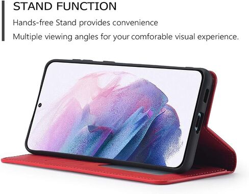 حافظة QLTYPRI لهاتف Samsung Galaxy S22، غطاء جلد PU ممتاز ممتص للصدمات من مادة TPU مع حامل للبطاقات ومسند مغناطيسي مخفي ممتص للصدمات لهاتف Samsung Galaxy S22 - أسود in Saudi Arabia