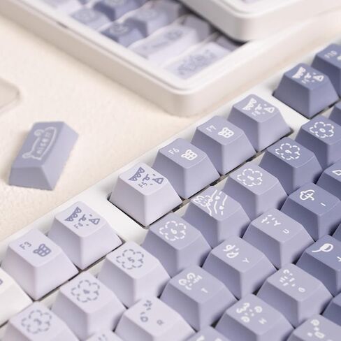 مجموعة أغطية مفاتيح PBT مكونة من 152 مفتاحًا، مجموعة أغطية مفاتيح لطيفة مخصصة مع شريط مسافة 6.25U/7U متوافق مع لوحة المفاتيح الميكانيكية للألعاب Gateron Kailh Cherry MX Switch in Kuwait