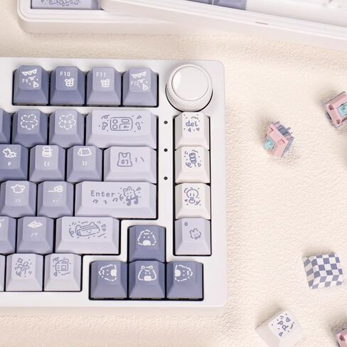 مجموعة أغطية مفاتيح PBT مكونة من 152 مفتاحًا، مجموعة أغطية مفاتيح لطيفة مخصصة مع شريط مسافة 6.25U/7U متوافق مع لوحة المفاتيح الميكانيكية للألعاب Gateron Kailh Cherry MX Switch in Kuwait