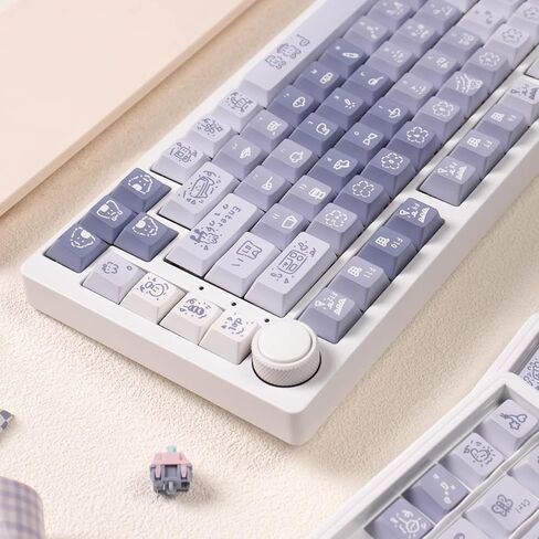 مجموعة أغطية مفاتيح PBT مكونة من 152 مفتاحًا، مجموعة أغطية مفاتيح لطيفة مخصصة مع شريط مسافة 6.25U/7U متوافق مع لوحة المفاتيح الميكانيكية للألعاب Gateron Kailh Cherry MX Switch in Kuwait