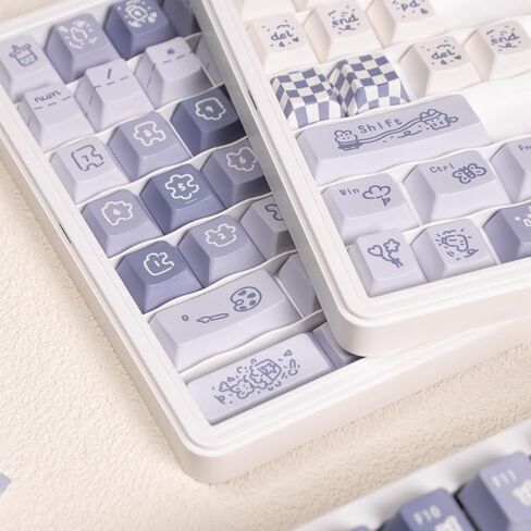 مجموعة أغطية مفاتيح PBT مكونة من 152 مفتاحًا، مجموعة أغطية مفاتيح لطيفة مخصصة مع شريط مسافة 6.25U/7U متوافق مع لوحة المفاتيح الميكانيكية للألعاب Gateron Kailh Cherry MX Switch in Kuwait