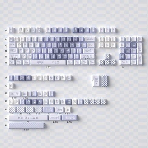 مجموعة أغطية مفاتيح PBT مكونة من 152 مفتاحًا، مجموعة أغطية مفاتيح لطيفة مخصصة مع شريط مسافة 6.25U/7U متوافق مع لوحة المفاتيح الميكانيكية للألعاب Gateron Kailh Cherry MX Switch in Kuwait