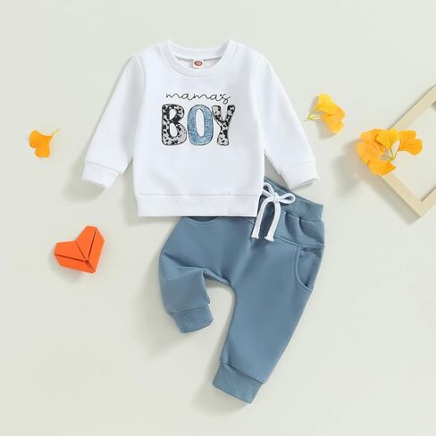 Toddler Baby Boy Cute Clothes Outfits Mamas Boy Fall Winter Sweatshirt Pants Outfit Infant Boy Fall Clothes Set in Saudi Arabia
