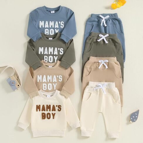 Toddler Baby Boy Cute Clothes Outfits Mamas Boy Fall Winter Sweatshirt Pants Outfit Infant Boy Fall Clothes Set in Saudi Arabia