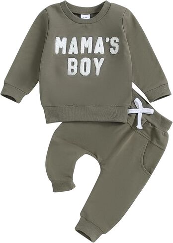 Toddler Baby Boy Cute Clothes Outfits Mamas Boy Fall Winter Sweatshirt Pants Outfit Infant Boy Fall Clothes Set in Saudi Arabia