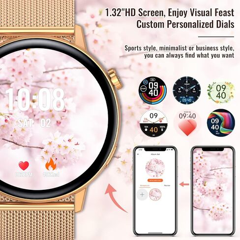 ساعة ذكية ZKCREATION للنساء والرجال (الرد/إجراء مكالمة)، ساعة بلوتوث للياقة البدنية لهواتف Android iOS مقاومة للماء لتتبع اللياقة البدنية مع معدل ضربات القلب/ضغط الدم/أكسجين الدم/مراقبة النوم in Saudi Arabia