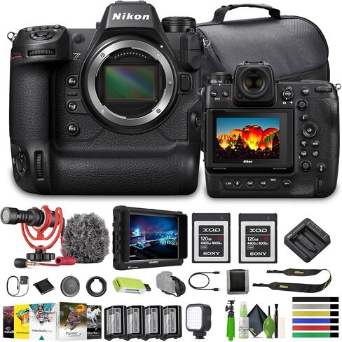 Nikon Z9 Flagship Professional Full-Frame Stills/Video FX-Format Mirrorless Camera + 3X EN-EL18d Replacement Battery + 2X 120GB G Series XQD Memory Card + Mic+ External Monitor + More (Renewed) in Saudi Arabia
