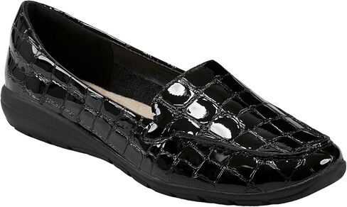 Easy Spirit Women's Abide 8 Loafer Flat, Black Croco Patent, 7 in Saudi Arabia