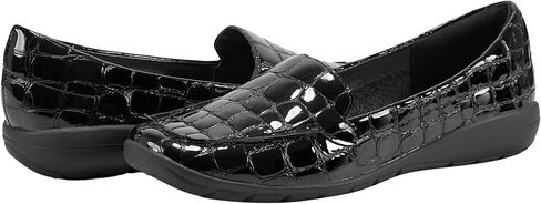 Easy Spirit Women's Abide 8 Loafer Flat, Black Croco Patent, 7 in Saudi Arabia