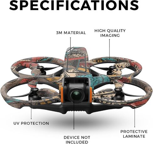 غلاف الطائرة بدون طيار متوافق مع DJI Avata 2 (2024) - برتقالي هيب هوب - غطاء لاصق واقٍ من الفينيل 3M ممتاز - سهل الاستخدام | صُنع في الولايات المتحدة الأمريكية بواسطة MightySkins in Saudi Arabia