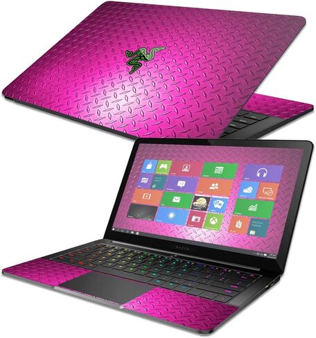 MightySkins Skin Compatible with Razer Blade Stealth 13.3" 2017 - Black Diamond Plate | Protective, Durable, and Unique Vinyl wrap Cover | Easy to Apply, Remove, and Change Styles | Made in The USA in Saudi Arabia