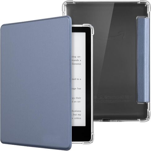 حافظة لجهاز Kindle Paperwhite الجيل الحادي عشر مقاس 6.8 بوصة والإصدار المميز - غطاء جلد PU جديد وغطاء خلفي شفاف من مادة TPU مع ميزة التنبيه/السكون التلقائي in Saudi Arabia