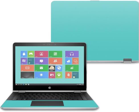 MightySkins Skin Compatible with HP Pavilion x360 15" (2017) - Solid Baby Blue | Protective, Durable, and Unique Vinyl Decal wrap Cover | Easy to Apply, Remove, and Change Styles | Made in The USA in Saudi Arabia