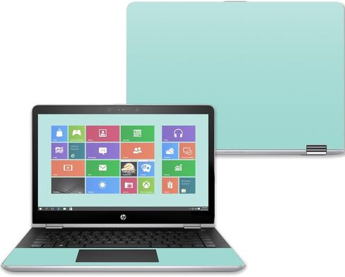 MightySkins Skin Compatible with HP Pavilion x360 15" (2017) - Solid Baby Blue | Protective, Durable, and Unique Vinyl Decal wrap Cover | Easy to Apply, Remove, and Change Styles | Made in The USA in Saudi Arabia