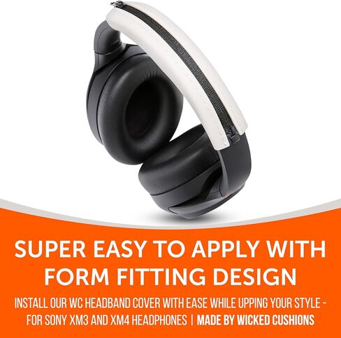 WC BandZ XM3 / XM4 - غطاء رأس من السيليكون لسماعات Sony WH1000XM3 وWH1000XM4 من Wicked Cushions | تعزيز الراحة والأناقة والحماية من العرق | حصريا لسوني XM3 / XM4 | أسود in Saudi Arabia