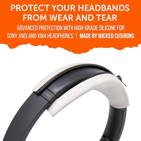 WC BandZ XM3 / XM4 - غطاء رأس من السيليكون لسماعات Sony WH1000XM3 وWH1000XM4 من Wicked Cushions | تعزيز الراحة والأناقة والحماية من العرق | حصريا لسوني XM3 / XM4 | أسود in Saudi Arabia