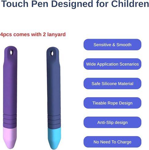 Stylus Pen for Kids, Universal Stylus Pens Compatible with Amazon Fire Tablet for Kids, Kindle, iPad/iPhone All Capacitive Touch Screens (2 Blue) in Saudi Arabia
