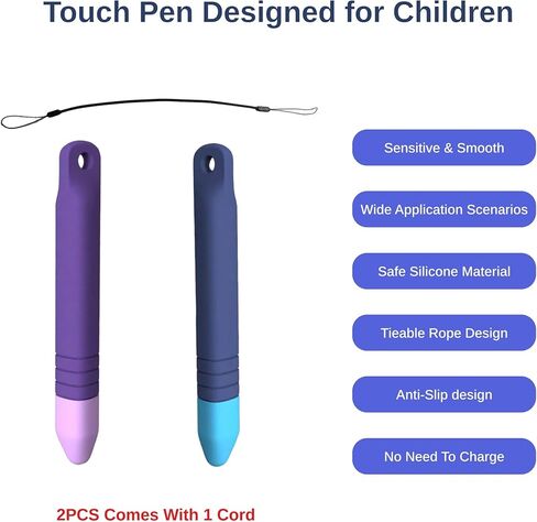 Stylus Pen for Kids, Universal Stylus Pens Compatible with Amazon Fire Tablet for Kids, Kindle, iPad/iPhone All Capacitive Touch Screens (2 Blue) in Saudi Arabia