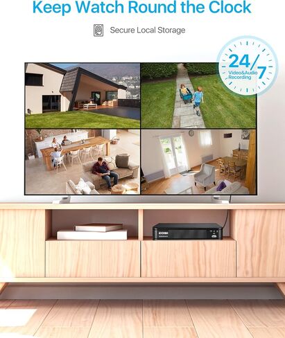 ZOSI H.265+ 5MP 2K Security POE Camera with Ethernet Cable, Color Night Vision, 2-Way Talk, Human Detection, Sound & Light Alarm, IP66 Weatherproof Outdoor Camera (Only Work NVR) in Saudi Arabia
