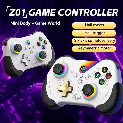 Koiiko Bluetooth Gaming Controller for Hall Effect Triggers Hall left & right rocker, Gamepad for ipad/iphone (USB-C) Android/PC/Switch/Xbox/PS3/PS4, Pocket Size (Black) in Saudi Arabia