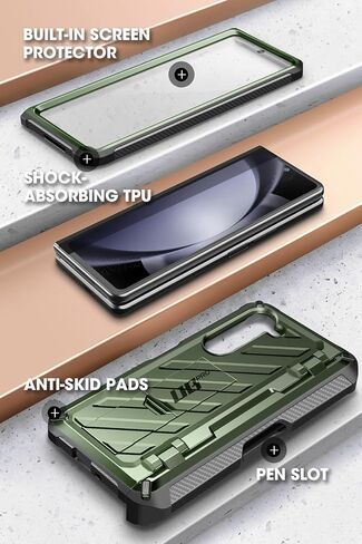 SUPCASE for Galaxy Z Fold 5 Case with S Pen Holder (Unicorn Beetle Pro), [Built-in Screen Protector & Stand] [Military-Grade Protection] Heavy Duty Protective Phone Case for Samsung Fold 5, Guldan in Saudi Arabia