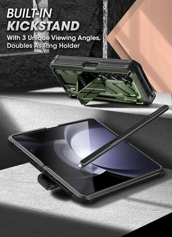 SUPCASE for Galaxy Z Fold 5 Case with S Pen Holder (Unicorn Beetle Pro), [Built-in Screen Protector & Stand] [Military-Grade Protection] Heavy Duty Protective Phone Case for Samsung Fold 5, Guldan in Saudi Arabia