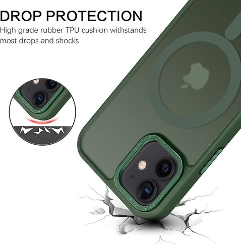 BENTOBEN for Magnetic iPhone 12 Mini Case, Phone Case iPhone 12 Mini [Compatible with Magsafe] Slim Fit Matte Design Shockproof Bumper Protective Drop Protection Girl Women Boy Men 12Mini Cover, Black in Saudi Arabia