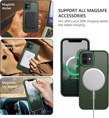 BENTOBEN for Magnetic iPhone 12 Mini Case, Phone Case iPhone 12 Mini [Compatible with Magsafe] Slim Fit Matte Design Shockproof Bumper Protective Drop Protection Girl Women Boy Men 12Mini Cover, Black in Saudi Arabia