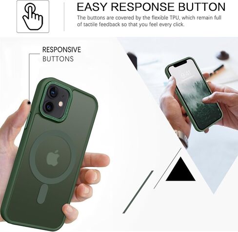 BENTOBEN for Magnetic iPhone 12 Mini Case, Phone Case iPhone 12 Mini [Compatible with Magsafe] Slim Fit Matte Design Shockproof Bumper Protective Drop Protection Girl Women Boy Men 12Mini Cover, Black in Saudi Arabia