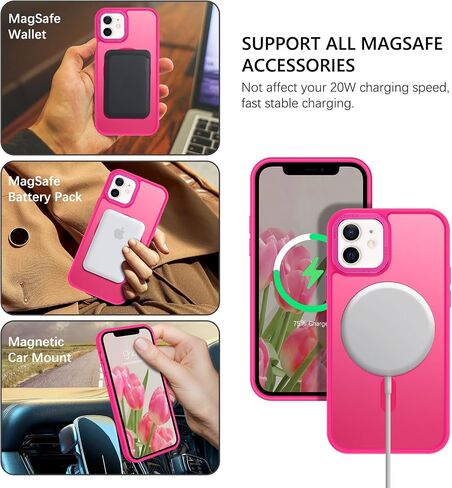 BENTOBEN for Magnetic iPhone 12 Mini Case, Phone Case iPhone 12 Mini [Compatible with Magsafe] Slim Fit Matte Design Shockproof Bumper Protective Drop Protection Girl Women Boy Men 12Mini Cover, Black in Saudi Arabia