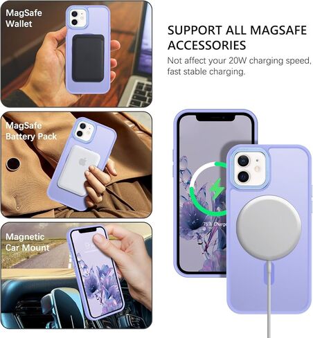 BENTOBEN لحافظة iPhone 12 Mini المغناطيسية، حافظة هاتف iPhone 12 Mini [متوافقة مع Magsafe] تصميم نحيف شفاف غير لامع مقاوم للصدمات واقٍ لطيف للفتيات والنساء والأولاد والرجال 12 غطاء صغير، وردي فاقع in Kuwait