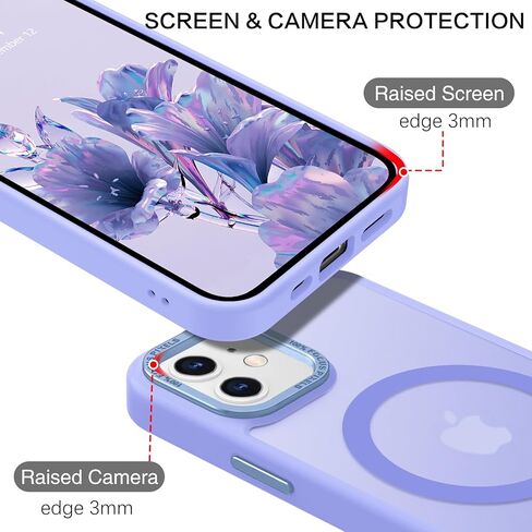 BENTOBEN لحافظة iPhone 12 Mini المغناطيسية، حافظة هاتف iPhone 12 Mini [متوافقة مع Magsafe] تصميم نحيف شفاف غير لامع مقاوم للصدمات واقٍ لطيف للفتيات والنساء والأولاد والرجال 12 غطاء صغير، وردي فاقع in Kuwait