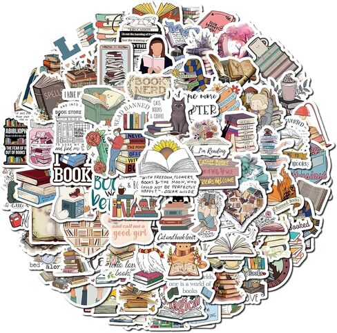 100 قطعة من ملصقات الكتب لجهاز Kindle، ملصقات كتب مقاومة للماء لأجهزة الكمبيوتر المحمول، ملصقات قراءة من الفينيل لزجاجة المياه، دفتر اليوميات، الكتب، هدايا DIY للبالغين والمراهقين والأطفال والأولاد والبنات in Kuwait