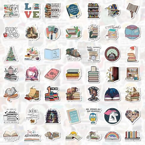 100 قطعة من ملصقات الكتب لجهاز Kindle، ملصقات كتب مقاومة للماء لأجهزة الكمبيوتر المحمول، ملصقات قراءة من الفينيل لزجاجة المياه، دفتر اليوميات، الكتب، هدايا DIY للبالغين والمراهقين والأطفال والأولاد والبنات in Kuwait