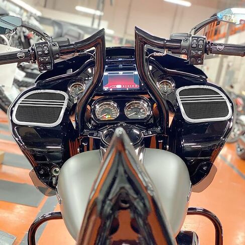 HDBUBALUS Motorcycle Tri-Line Speaker Grills Front Fairing Speaker Cover Fit for Harley Road Glide FLTRX FLTRK FLTRXS FLTRUSE FLTRXSE 2015-2022 Chrome 1 Pair in Saudi Arabia