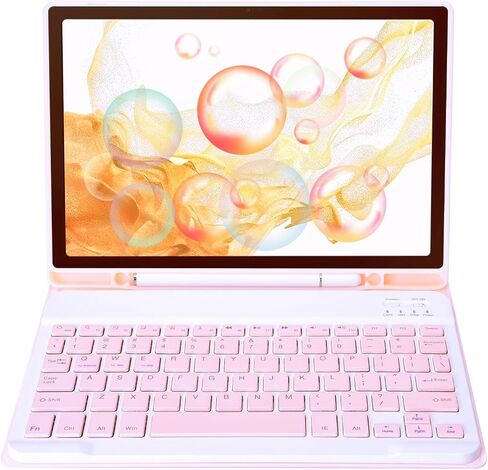 Candy Colors Case for Samsung Galaxy Tab A9 8.7 inch 2023 Model (SM-X110/X115/X117) Folio Tablet Cover with [Detachable Wireless Keyboard] [Multi-Angle Stand] [Magnetic Sleep/Wake] (Ice Blue) in Saudi Arabia