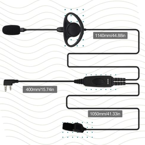Retevis Two-Way Radio Earpiece with Boom Mic,Finger PTT,D-Type,2 Pin,for Football Referee,for RT22 RT21 H-777 RT68,Compatible with Baofeng UV-5R BF-888S Two Way Radio,Walkie Talkie Earpiece(2 Pack) in Saudi Arabia