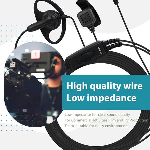Retevis Two-Way Radio Earpiece with Boom Mic,Finger PTT,D-Type,2 Pin,for Football Referee,for RT22 RT21 H-777 RT68,Compatible with Baofeng UV-5R BF-888S Two Way Radio,Walkie Talkie Earpiece(2 Pack) in Saudi Arabia