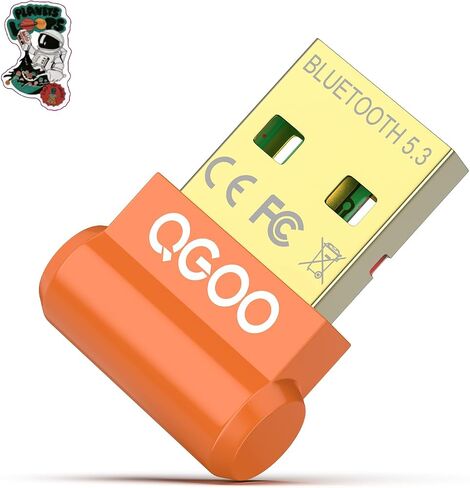 USB Bluetooth Adapter for PC - QGOO Bluetooth Dongle 5.3 EDR, Wireless Bluetooth Receiver for Desktop Computer Laptop Bluetooth Windows 8.1/10/11（orange-203） in Saudi Arabia
