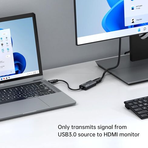 محول MT-VIKI USB 3.0 إلى HDMI، محول USB 3.0 إلى HDMI ذكر إلى أنثى، شاشات متعددة 1080P لنظام التشغيل Mac OS Windows 10/8.1/8/7 in Kuwait