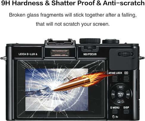Rieibi (3 Packs) Screen Protector for Leica D-Lux 6 D-Lux 5 D-Lux 3 Digital Camera, 0.33mm 9H Hardness Tempered Glass Film for Leica D-Lux 6 5 3 Anti-Fingerprint Anti-Scratch Ultra-clear in Saudi Arabia